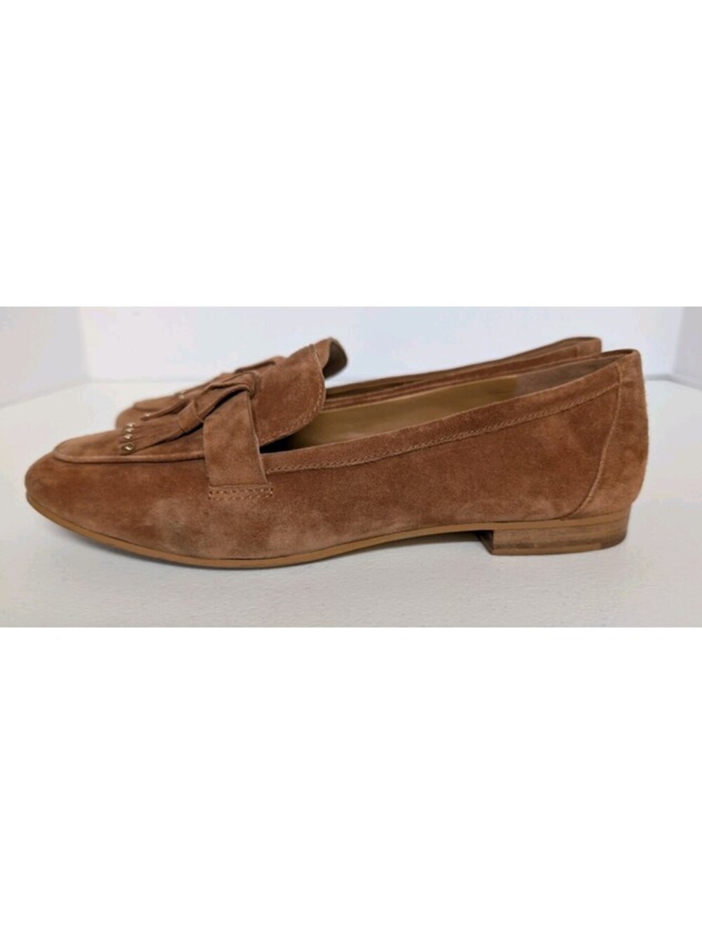 Kate Spade New York Berkeley Tassel Loafers Brown Suede & Gold-Tone Studs Sz6.5B - Picture 5 of 13